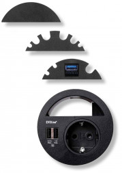 EVOline Circle80 / Черный / питание / USB-AC / кабельный выход
