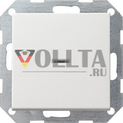 Gira 012203 System55 Контрольный выключатель с подсветкой, 10А, двухполюсной выключатель цвет:чисто белый, тон:глянец