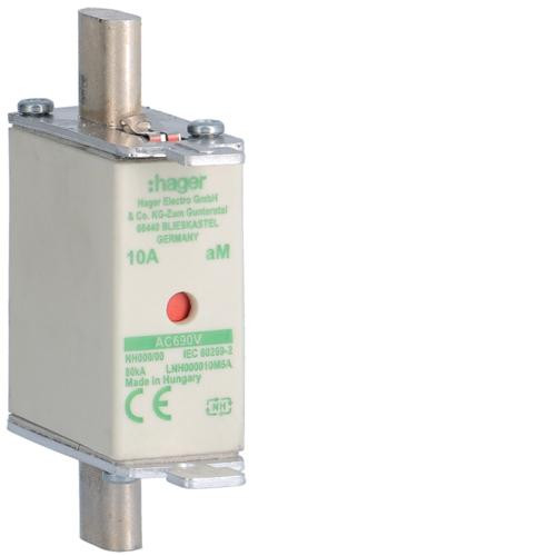 Предохранительная вставка Hager LNH000010M6A NH NH000 aM 690V 10A K-детектор