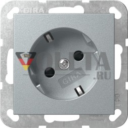 Gira 441826 30°+SH System 55 F алюминиевая розетка SCHUKO