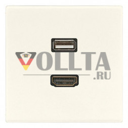 Система мультимедийного подключения Jung MALS1163 HDMI / USB 2.0, серия LS, белый