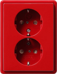 Gira 078343 двойная розетка SCHUKO KS S-Color красный