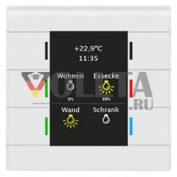 MDT BE-GT2TW.02 стеклянная клавиша Smart шестерная цветной дисплей,температурный сенсор, цвет белый