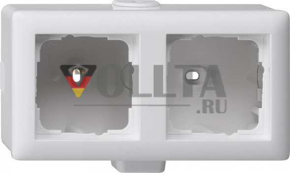 Gira 006227 корпус для поверхностного монтажа 2-х канальный Standard 55 чистый белый матовый