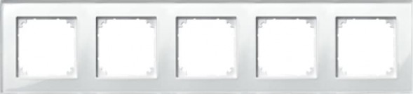 Schneider серия: Merten 489519 рамка из стекла M-Plan рамка пятерная brillantweiss
