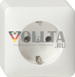Gira 044013 накладной, для наружного монтажа SCHUKO-розетка 16А, цвет:чисто белый, тон:глянец