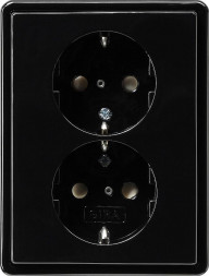 Gira 078347 двойная розетка SCHUKO KS S-Color черный