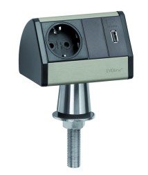 EVOline T-Dock / 1x розетка / 1x USB-зарядное устройство / цвет боковин черный