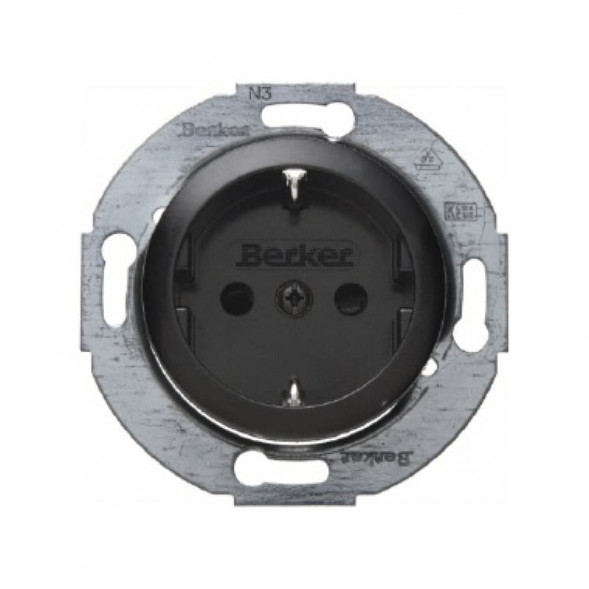 Berker 474521 Серия1930 SCHUKO-розетка  16А, без защиты от детей цвет: черный, тон:глянец