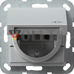 Gira 045426 System55 SCHUKO-розетка 16А, без защиты от детей цвет: алюминевый