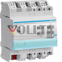 Выход для рольставней Hager TYA624A KNX 4-канальный 230 В
