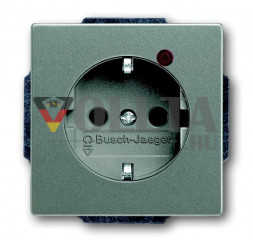 Busch-Jaeger 2310EUGL/VA-803-11 Solo SCHUKO-розетка 16А, цвет:meteor/серый металлик