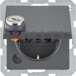 Berker 47636086 Q.1 антрацитовая матовая розетка SCHUKO