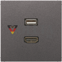 Jung MAAL1163AN Мультимедийная система подключения HDMI/USB 2.0, серия LS, антрацит (крашеный алюминий)