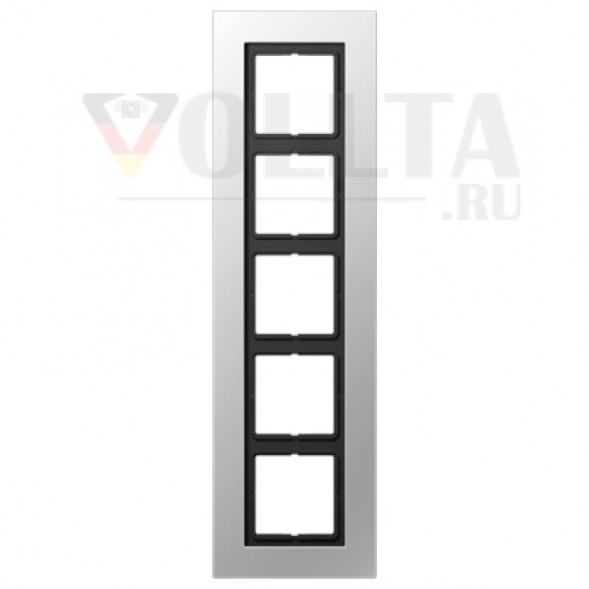 Jung LSP985AL LS plus рамка пятерная цвет: алюминевый