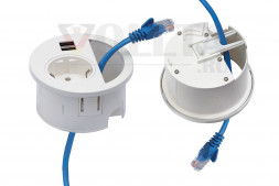 Крышка EVOline Circle80 / RJ45 CAT6A / 3 кабельных вывода