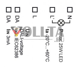 Lunatone 86458619-25U Фазовый диммер с DALI управляющий вход R L C 3-25W