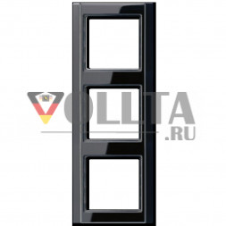 Jung A583SW A500 рамка,3 группы, цвет: черный
