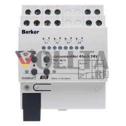 Berker 75314011 привод жалюзи 4-х канальный 6 A 24 В постоянного тока ручной, статус, REG светло-серый KNX