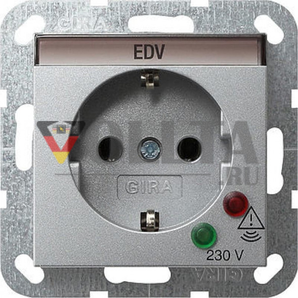 Gira 045126 System55 SCHUKO-розетка  16А, цвет: алюминевый