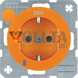 Berker 41102007 Розетка SCHUKO с контрольным светодиодом оранжевый, глянцевый Berker R.1/R.3