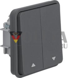 Berker 50553525 Вставка для кнопки серии Blind с отпечатанным символом стрелки AP/UP Berker W.1 серый m