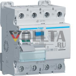 Hager CPB663E 4-полюсный 10kA 63A 300mA Тип BS селективный выключатель остаточного тока
