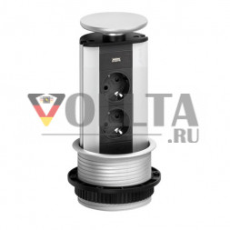 Зарядное устройство EVOline Port USB / черное / 2 выдвижных разъема / 1 порт USB