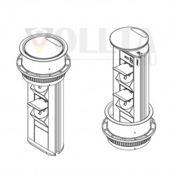 Зарядное устройство EVOline Port USB / черное / 2 выдвижных разъема / 1 порт USB
