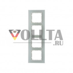 Berker 10146909 B7 рамка четверная стекло, цвет:полярная белизна