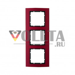 Berker 10133012 B3 рамка,3 группы, цвет алюминевый цвет: красный,