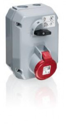 ABB Stotz-Kontakt 263MM9 , Переключаемая настенная розетка, 63 А, металлический корпус, 9ч, IP44, 2P+E , 2CMA168032R1000