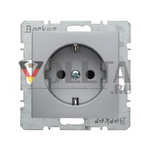Berker 47231404 S1 SCHUKO-розетка  16А, безопасная для тедей,цвет: алюминевый, тон: матовый