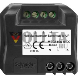 Интерфейс датчика яркости скрытого монтажа MERTEN MEG5195-0100 прозрачный/полярно-белый
