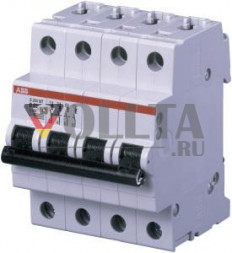 ABB Stotz-Kontakt S204MT-C25, автоматический выключатель C-Char., 10 кА, 25 А, 4П, 2CDS274006R0254