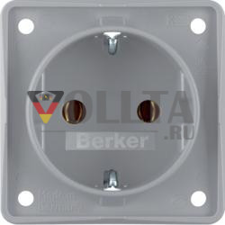 Berker 947782506 Розетка SCHUKO серая, вставки Integro матовые
