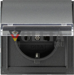 Gira 041067 TX44 SCHUKO-розетка 16А, цвет:антрацит