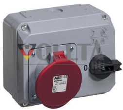 ABB Stotz-Kontakt 463MHS6, Переключаемая настенная розетка, 63 A 6h, IP44, 3P+N+E, 2CMA167727R1000
