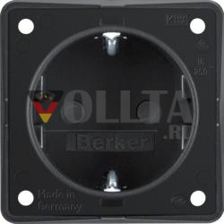 Berker 947792503 Розетка SCHUKO черная, вставки Integro матовые