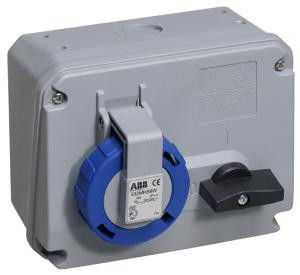 ABB Stotz-Kontakt 463MHS9W, розетка настенная переключаемая, 63 A 9h, IP67, 3P+N+E, 2CMA167907R1000