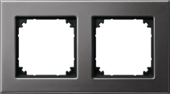 Schneider серия: Merten 475214 M-Plan Металическая рамка двойная, цвет алюминевый rhodiumgrau