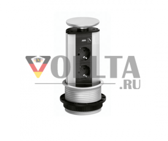 USB-порт Evoline®, выдвижной разъем, серебристая крышка