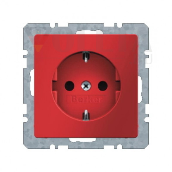 Berker 47436012 Q1 SCHUKO-розетка  16А, без защиты от детей цвет: красный,