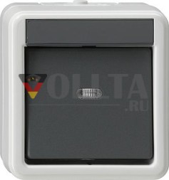 Gira 010230 клавишный выключатель 2-полюсный WG накладной серый