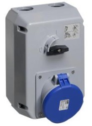 ABB Stotz-Kontakt 463MM9, Переключаемая настенная розетка, 63 А, металлический корпус, 9 ч, IP44, 3P+N+E, 2CMA168044R1000