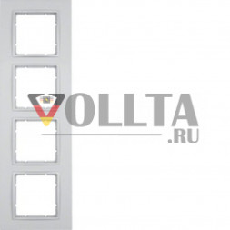 Berker 10146424 B7 рамка четверная цвет: алюминевый, тон: матовый