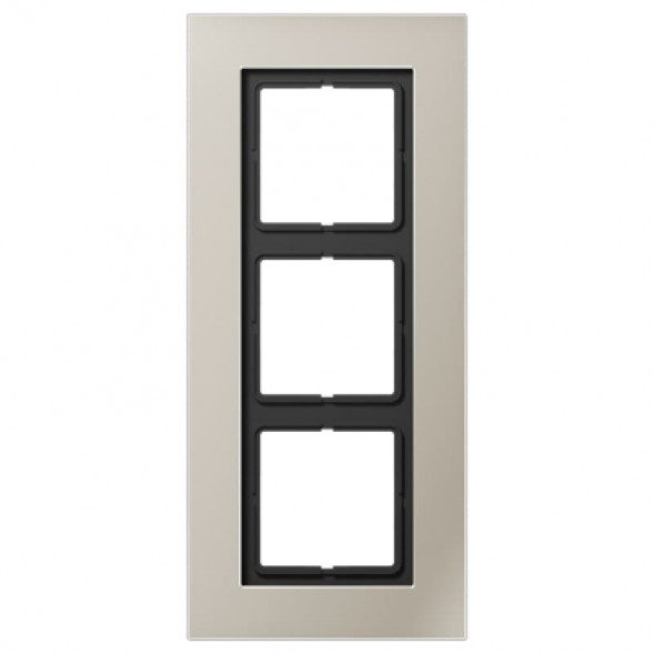 Jung LSP983ES LS plus рамка,3 группы, цвет: благородная сталь