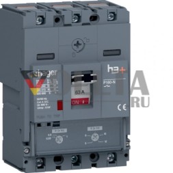 Автоматический выключатель Hager HNS063DC h3+ P160 3P3D 63А 40кА