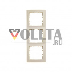 Berker 10138982 S1 рамка,3 группы, цвет: кремово-белый, тон:глянец