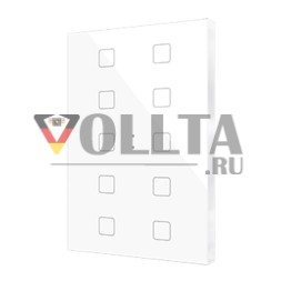 Сенсорная кнопка ZENNIO ZVIFXLX10GW KNX Flat XL | 10-позиционная | глянцевый белый